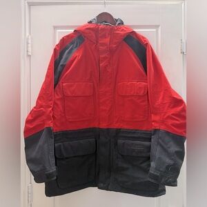 Men’s Cabelas Red and Black Ski Jacket, sz Lg